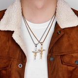 Jesus Cross Long Necklace Pendant Chain Stainless Steel Jewelry Gift