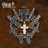 Stainless Steel Jesus Cross Crucifix Pendant Necklace