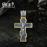 Stainless Steel Jesus Cross Crucifix Pendant Necklace