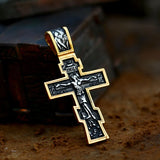 Stainless Steel Jesus Cross Crucifix Pendant Necklace