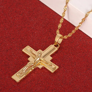 Jesus Cross Pendant Necklace for Men Jewelry