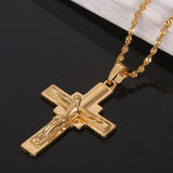 Jesus Cross Pendant Necklace for Men Jewelry