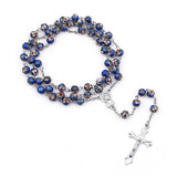 Vintage Cross Pendant Catholic Necklace Cloisonne Copper Bead