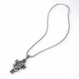 Jesus Cross Silver Necklace Men Women Stainless Steel Pendant
