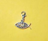 Jesus Fish Christian God Pendant Charms with Lobster Clasp 30pcs