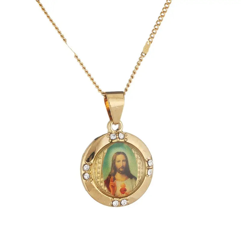 Jesus Portrait Pendant Necklace - Christian Jewelry