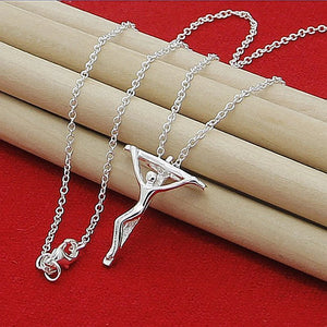 Cross Pendant Necklace Silver 925 Chain Jewelry Gift