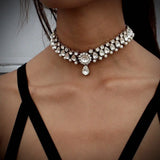 Crystal Choker Necklace Chunky Neck Accessories for Women