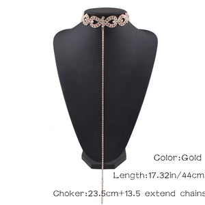 Crystal Choker Necklace Chunky Neck Accessories for Women