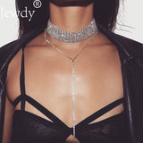 Crystal Choker Necklace Chunky Neck Accessories for Women