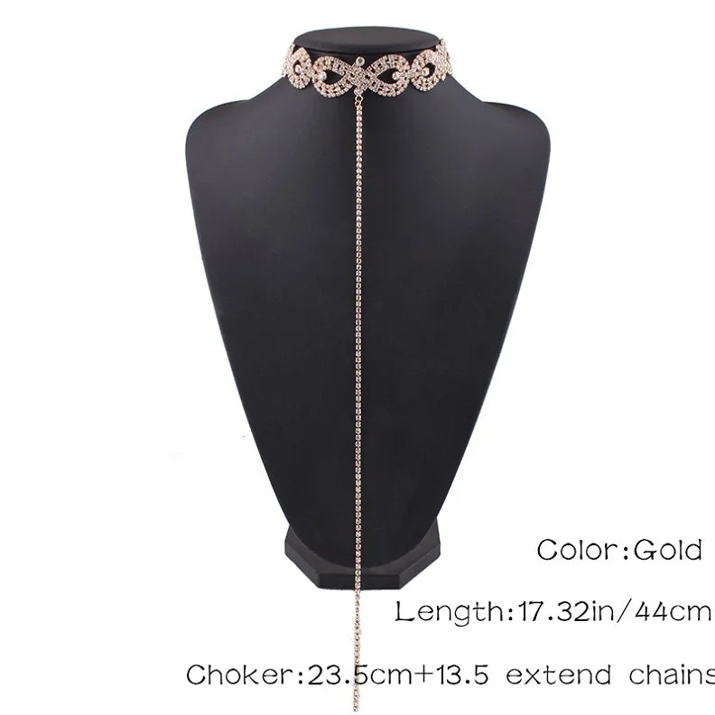 Crystal Choker Necklace Chunky Neck Accessories for Women