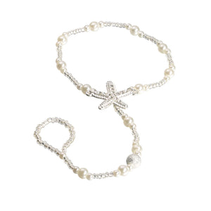 Boho Starfish Pearl Anklet for Women Beach