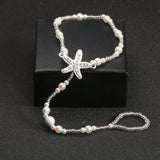 Boho Starfish Pearl Anklet for Women Beach