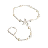 Boho Starfish Pearl Anklet for Women Beach