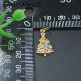 Colorful Rainbow CZ Pave Christmas Tree Charms 10-30pcs