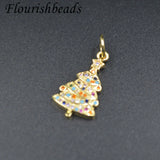 Colorful Rainbow CZ Pave Christmas Tree Charms 10-30pcs
