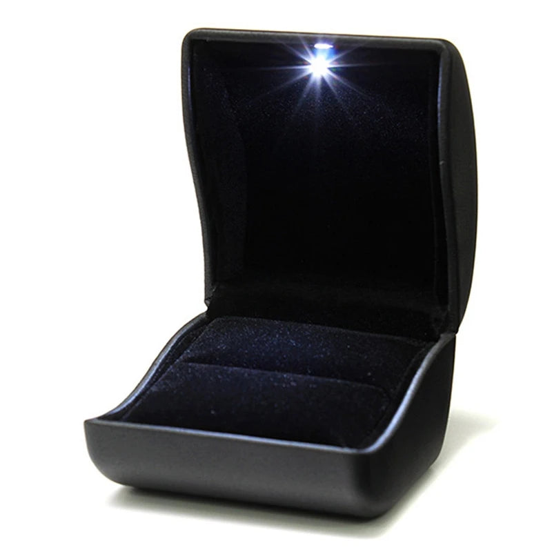 LED Jewel Ring Box Jewelry Gift Wedding Engagement