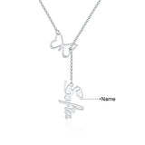 JewelOra Butterfly Name Necklace 925 Sterling Silver Personalized Y-Shape