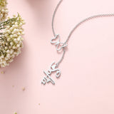 JewelOra Butterfly Name Necklace 925 Sterling Silver Personalized Y-Shape