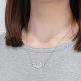 JewelOra Arabic Name Necklace with Birthstone Personalized Nameplate