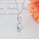 Personalized Infinity Name Necklace with 2 Birthstones S925 Silver