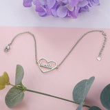 JewelOra 925 Silver Heart Nameplate Bracelet Personalized Gift