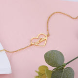 JewelOra 925 Silver Heart Nameplate Bracelet Personalized Gift