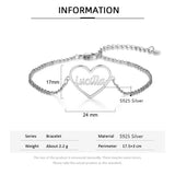 JewelOra 925 Silver Heart Nameplate Bracelet Personalized Gift