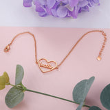 JewelOra 925 Silver Heart Nameplate Bracelet Personalized Gift