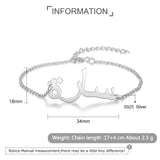 JewelOra 925 Silver Arabic Name Bracelets Personalized Gift for Women