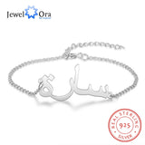 JewelOra 925 Silver Arabic Name Bracelets Personalized Gift for Women