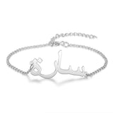 JewelOra 925 Silver Arabic Name Bracelets Personalized Gift for Women