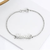 JewelOra 925 Silver Name Bracelet for Women Personalized Sister Gift