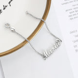 JewelOra 925 Silver Name Bracelet for Women Personalized Sister Gift