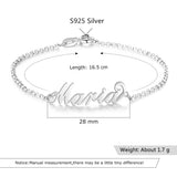 JewelOra 925 Silver Name Bracelet for Women Personalized Sister Gift