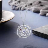 JewelOra 925 Silver Family Tree Necklace with Birthstones Name Pendant