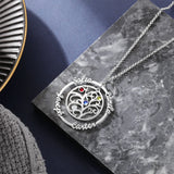 JewelOra 925 Silver Family Tree Necklace with Birthstones Name Pendant