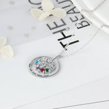 JewelOra Family Tree Pendant with 5 Birthstones Engraving Name Necklace