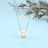 925 Silver Monogram Name Necklace Date Double Chain Birthday Gift
