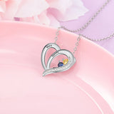 JewelOra Personalized Mothers Necklace with Birthstone Engraved Heart Pendants
