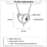 JewelOra Personalized Mothers Necklace with Birthstone Engraved Heart Pendants