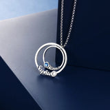 925 Silver Personalized Name Necklace 2 Birthstones Couple Necklaces