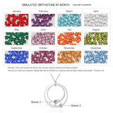 925 Silver Personalized Name Necklace 2 Birthstones Couple Necklaces