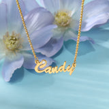 925 Silver Nameplate Necklace with Birthstone Pendant for Girlfriend