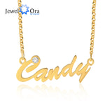 925 Silver Nameplate Necklace with Birthstone Pendant for Girlfriend