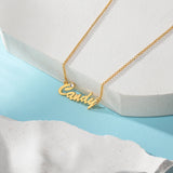 925 Silver Nameplate Necklace with Birthstone Pendant for Girlfriend