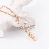 JewelOra 925 Silver Vertical Nameplate Necklace for Women