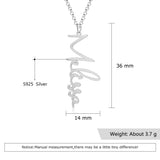 JewelOra 925 Silver Vertical Nameplate Necklace for Women