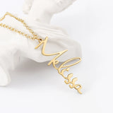 JewelOra 925 Silver Vertical Nameplate Necklace for Women