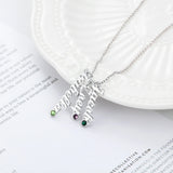 JewelOra Personalized Name Necklace with 3 Birthstones - 925 Silver